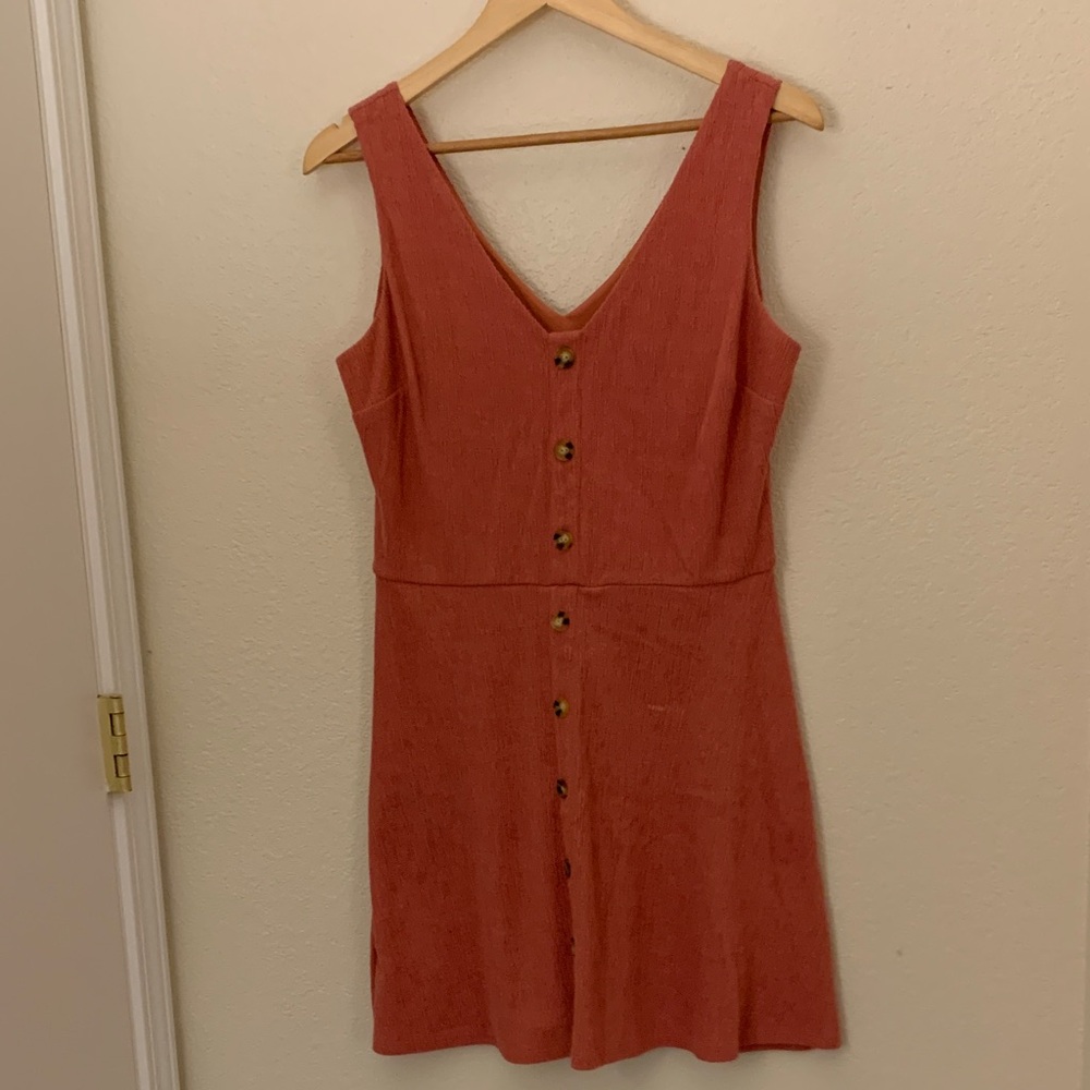 I.N. San Francisco Coral Button-Front Mini Dress